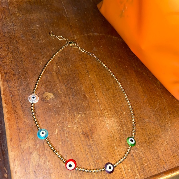 14K Gold Plated Evil Eye Choker - Picture 3 of 5